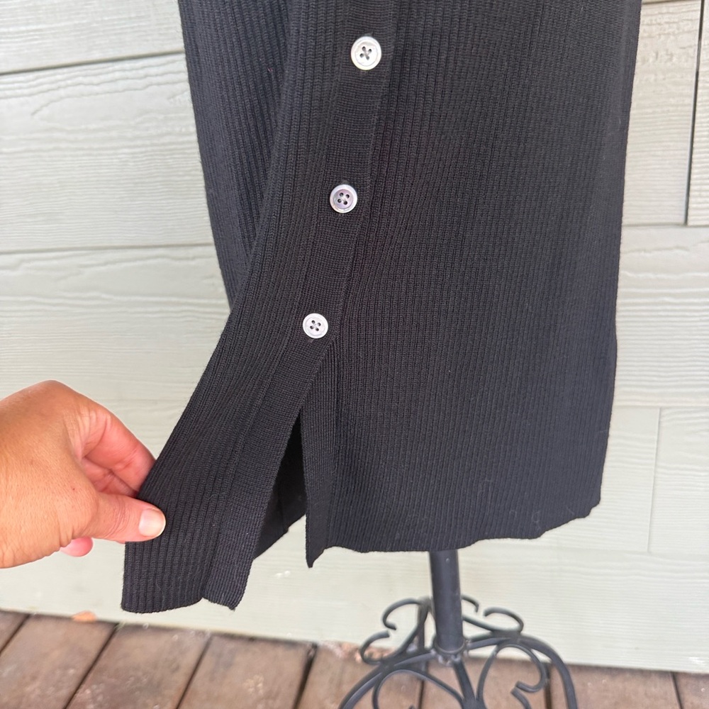 ATM Ribbed Merino Wool Midi Dress - Picture 5 of 13